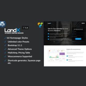 LandX Multipurpose WordPress Theme, Software Application Landing Pages Builder for Marketing Agency 2.0.1